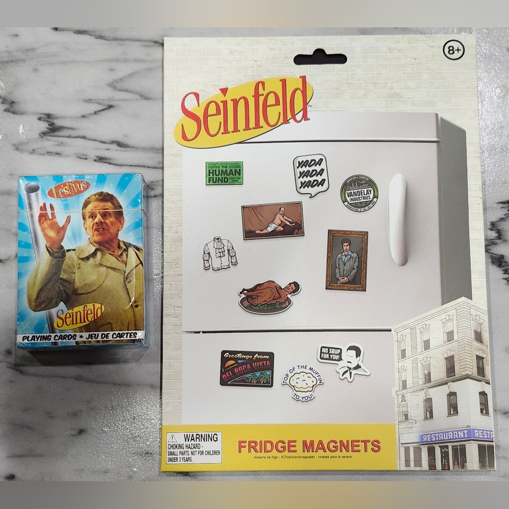 NWT Seinfeld TV Series Gift Set Playing Cards And Cutout Magnets.